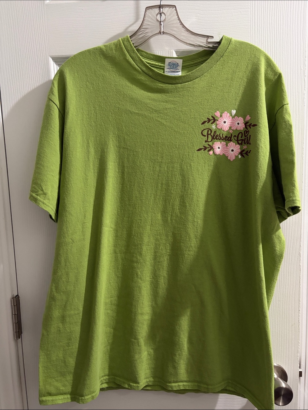 Delta Lime Green Floral 'Blessed Girl' Short Sleeve Tee